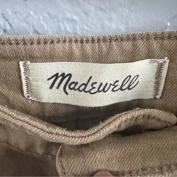 Madewell Curvy Emmett Wide Leg Pants 26 Camel High Rise Cotton Stretch SP24 - Picture 4 of 11
